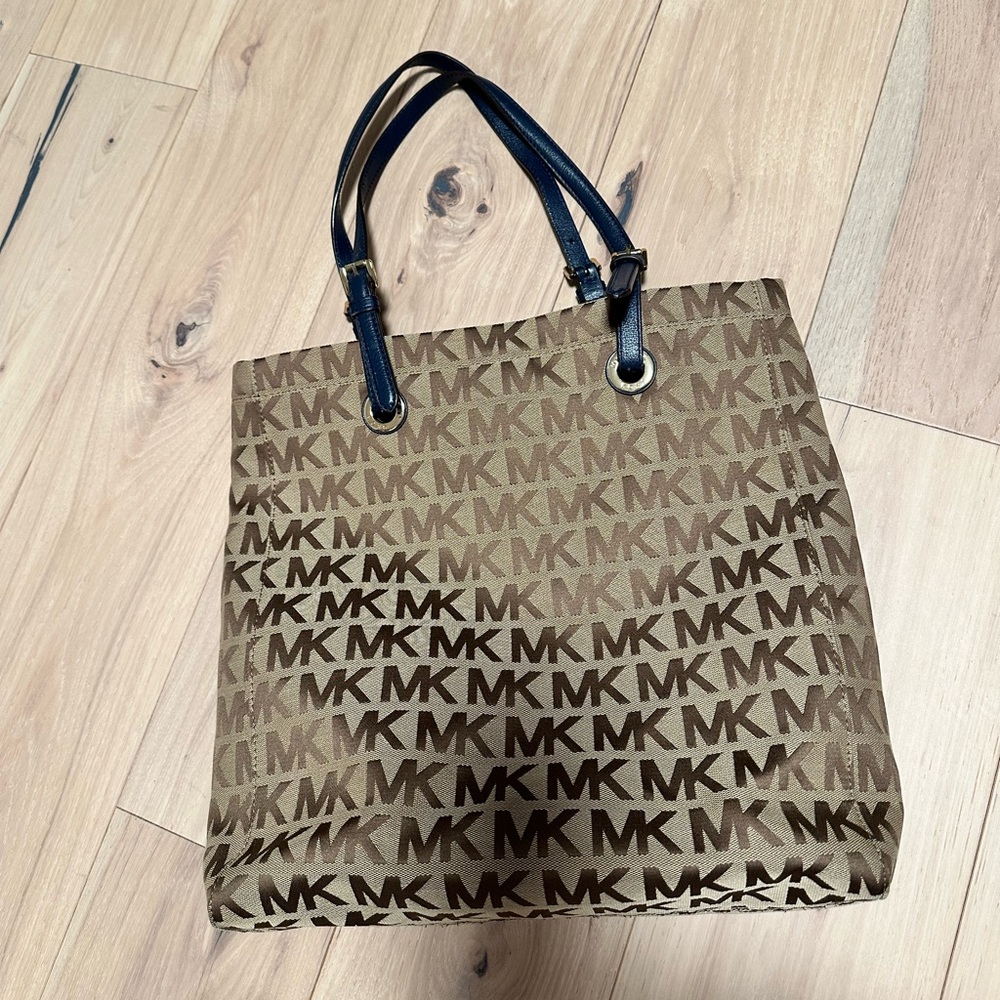 Michael Kors | Jet Set Canvas Tote | Brown and Navy | EUC